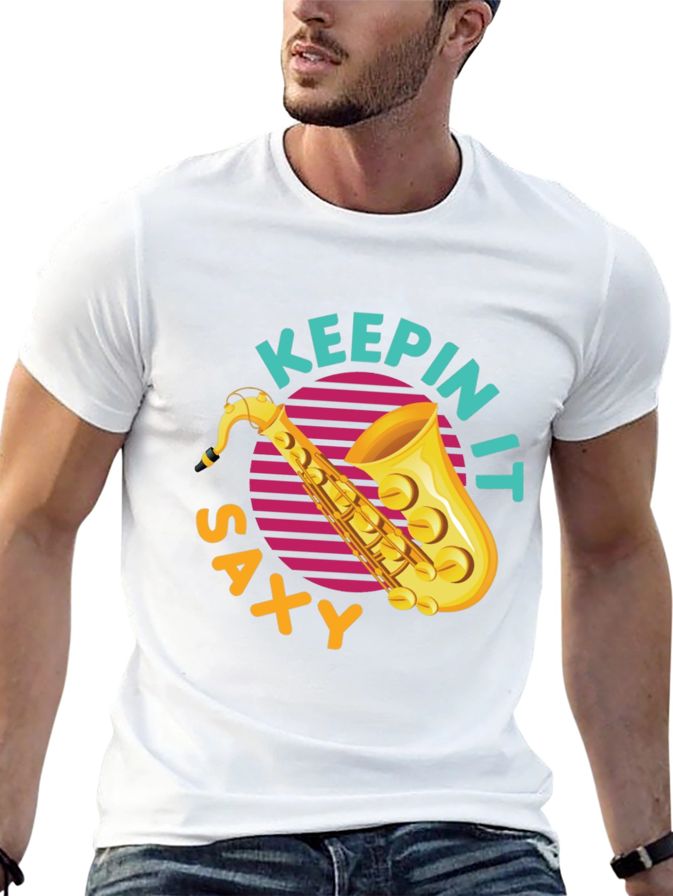 Keepin It Saxy T-Shirt - Cool Saxophone Graphic Tee