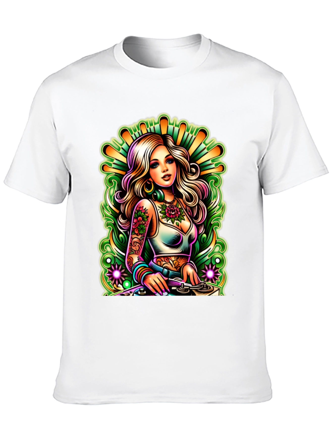 DJ Girl T-Shirt - Vibrant Graphic Tee