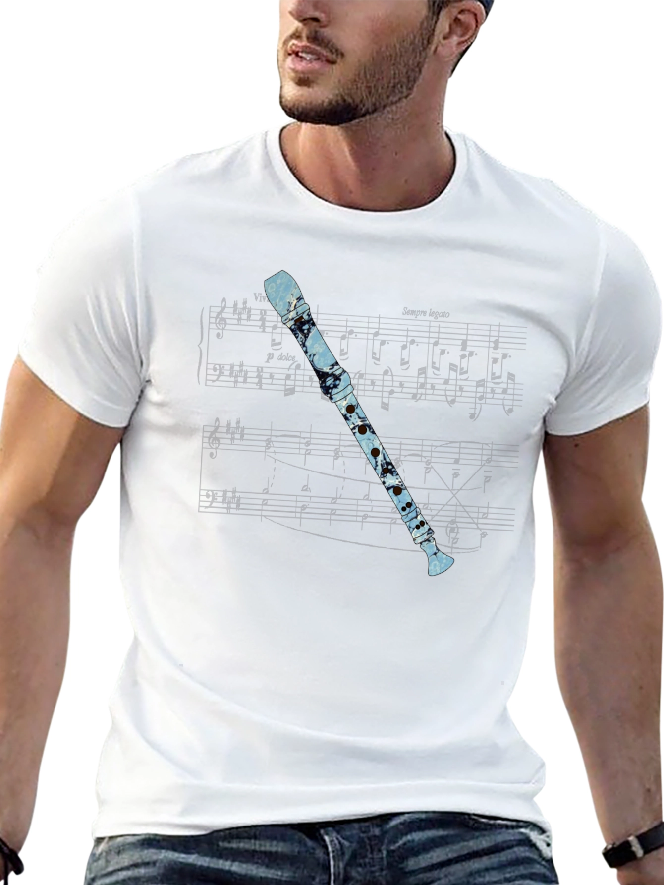 Music Lovers Flute Graphic Tee