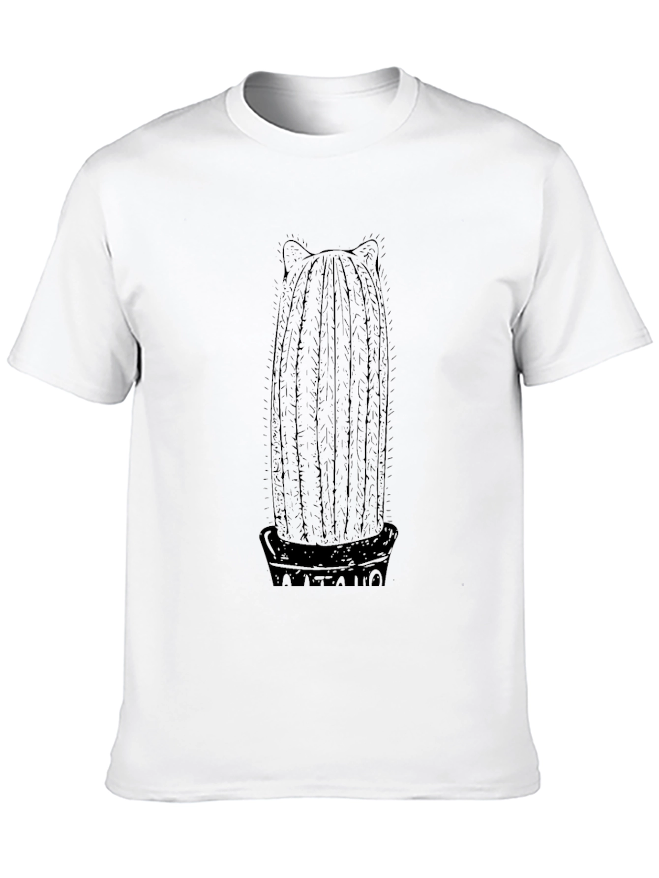 Cactus Cat Ear Black Graphic Tee