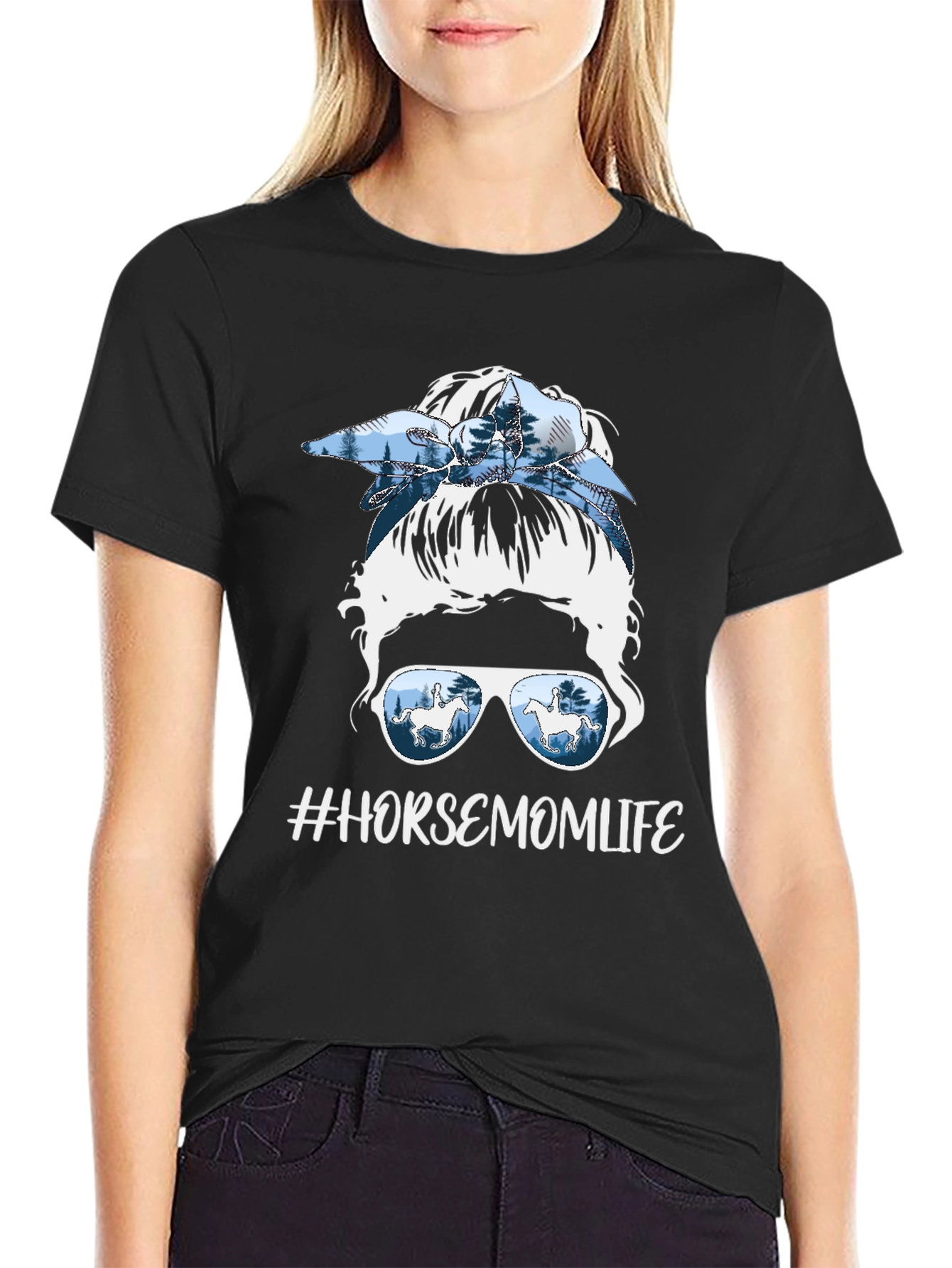 #HorseMomLife Messy Bun Graphic Tee