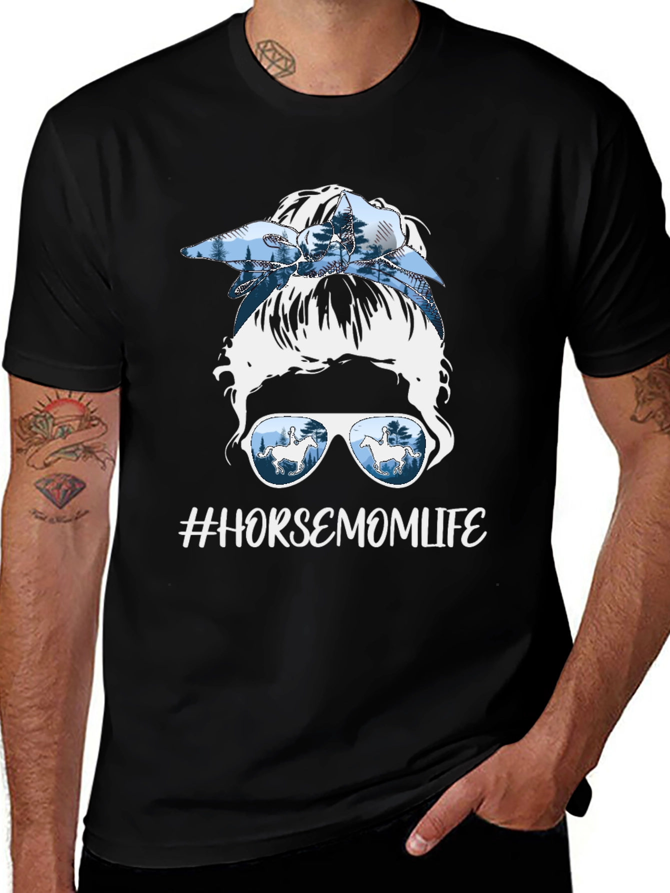 #HorseMomLife Messy Bun Graphic Tee