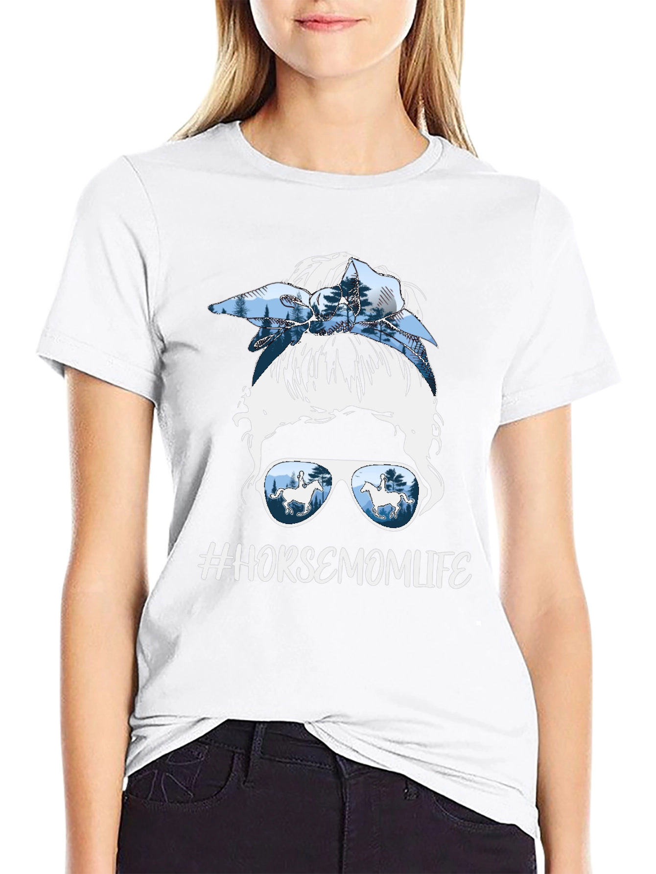 #HorseMomLife Messy Bun Graphic Tee