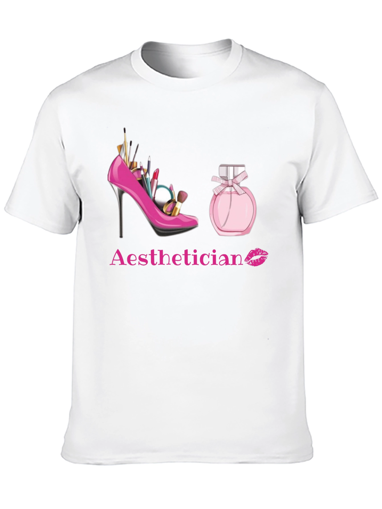 Aesthetician T-Shirt: Makeup High Heel & Perfume