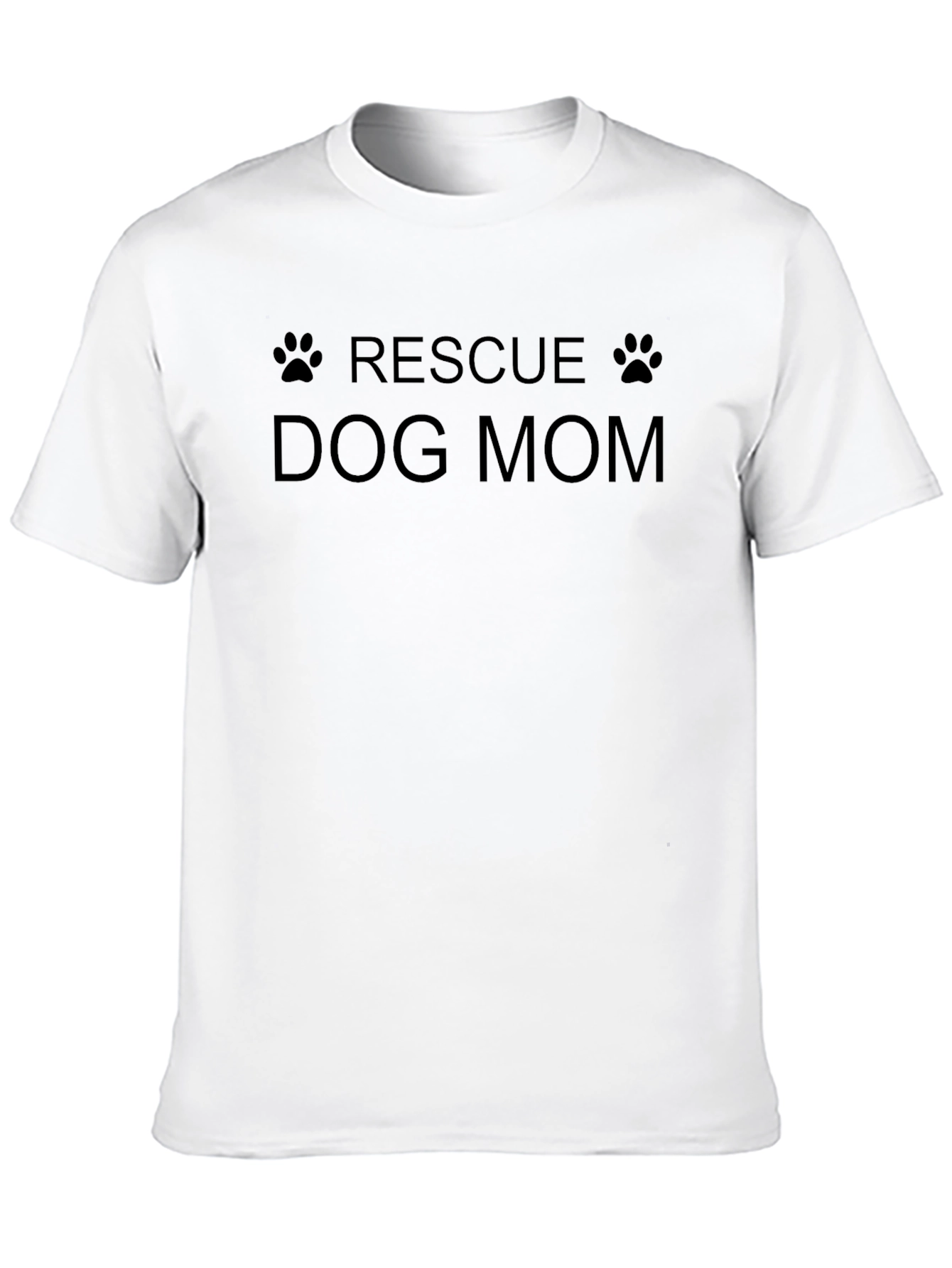 Rescue Dog Mom T-Shirt - Paw Print Design