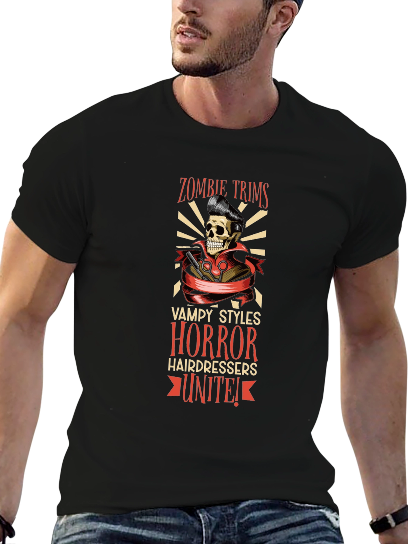 Zombie Trims Horror Hairdressers T-Shirt