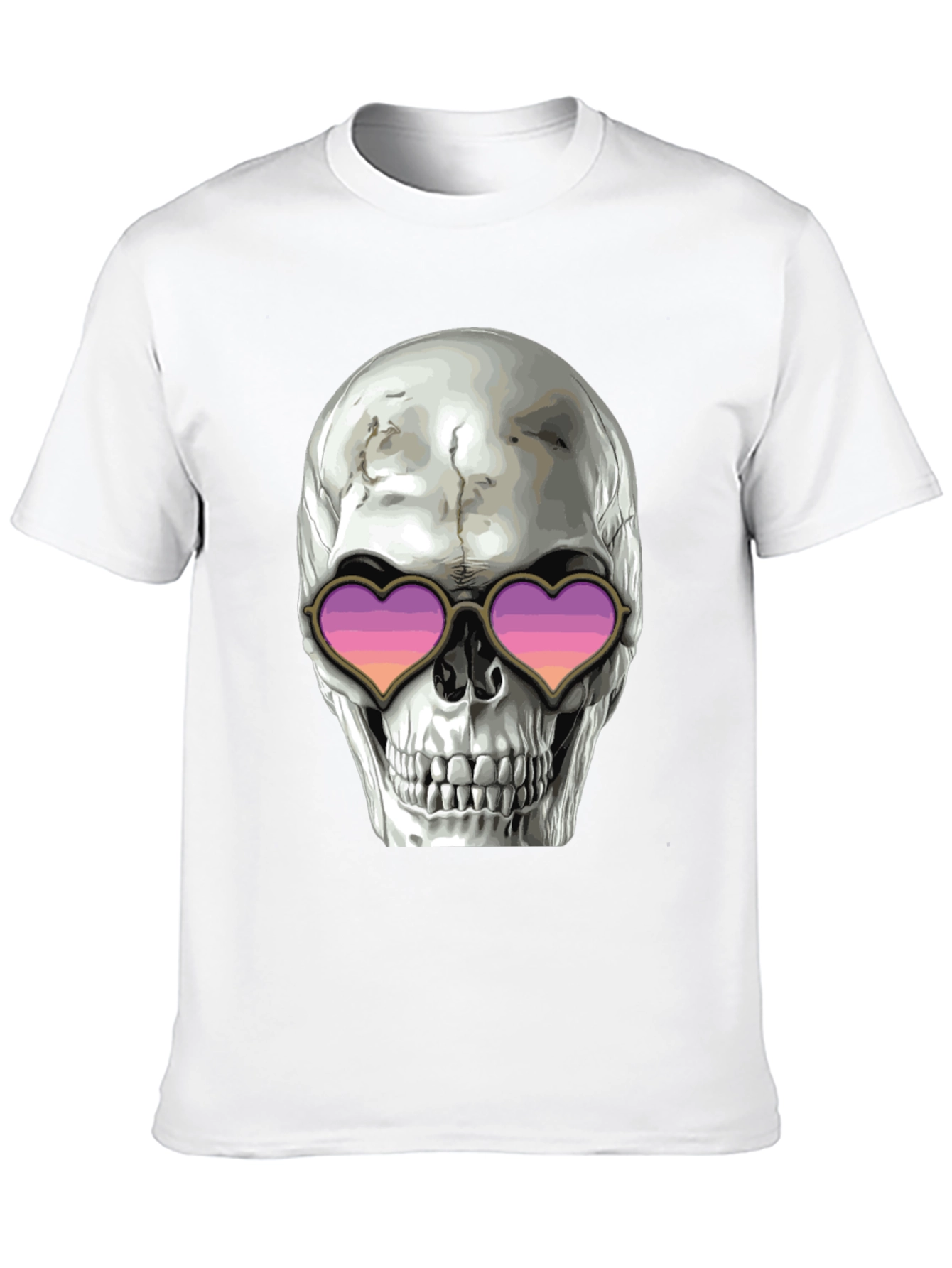Skull with Heart Sunglasses Graphic Tee