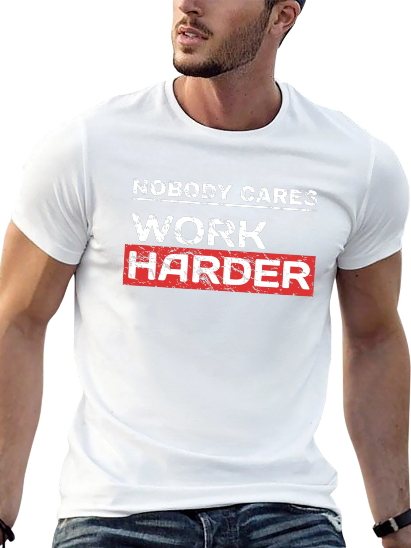 Work Harder Motivational Black T-Shirt
