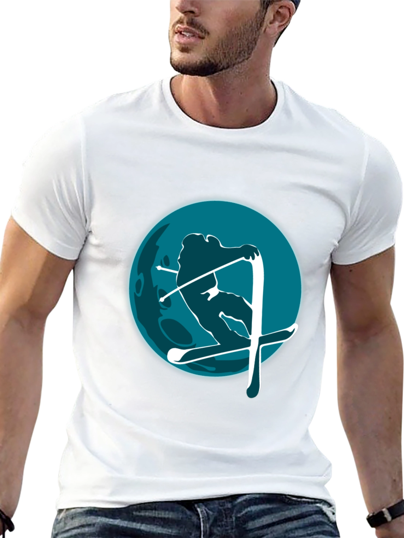 Skiing Graphic Tee - Mens Black T-Shirt