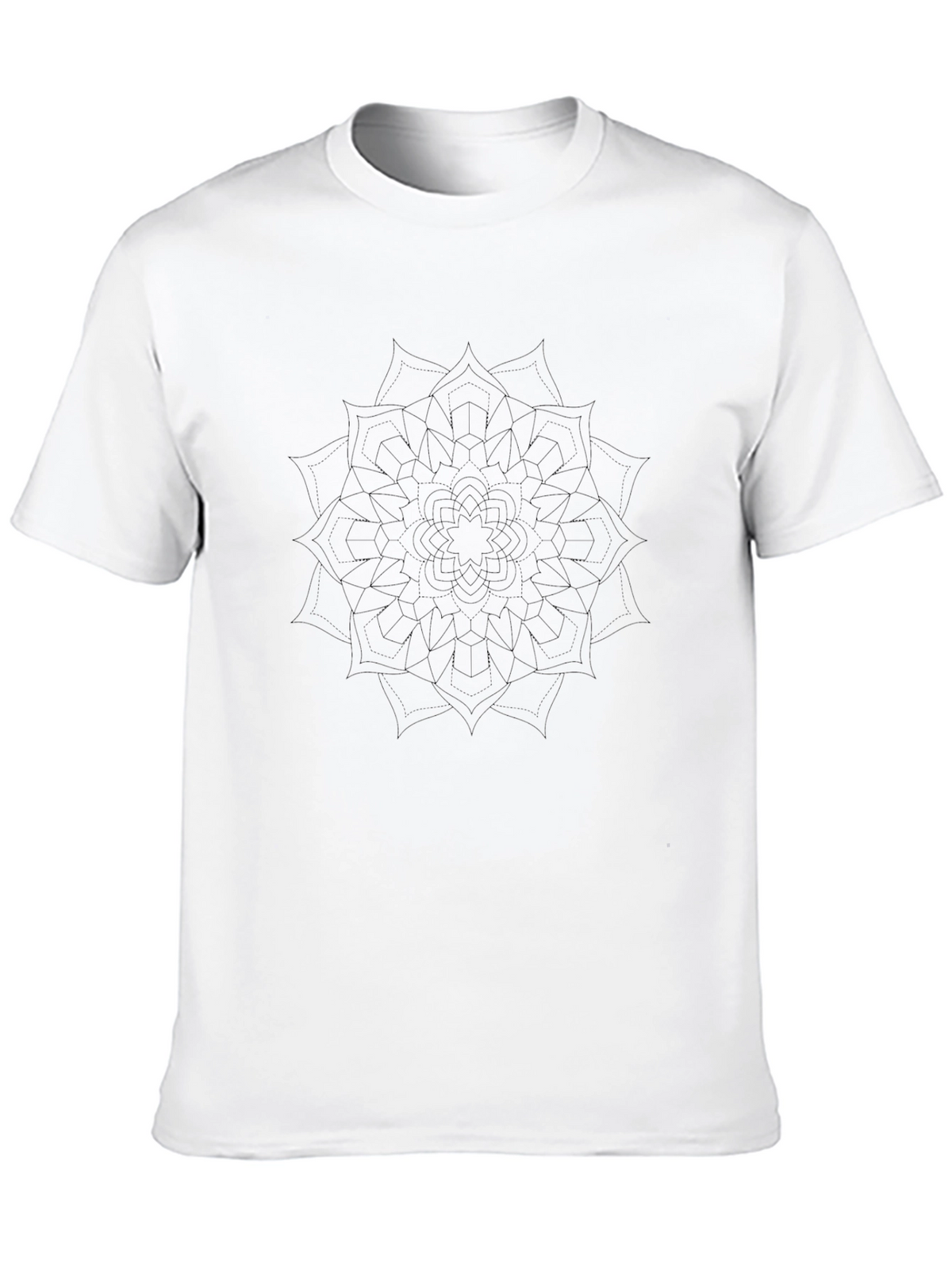 Mens Black Mandala Graphic Tee - Casual Comfort