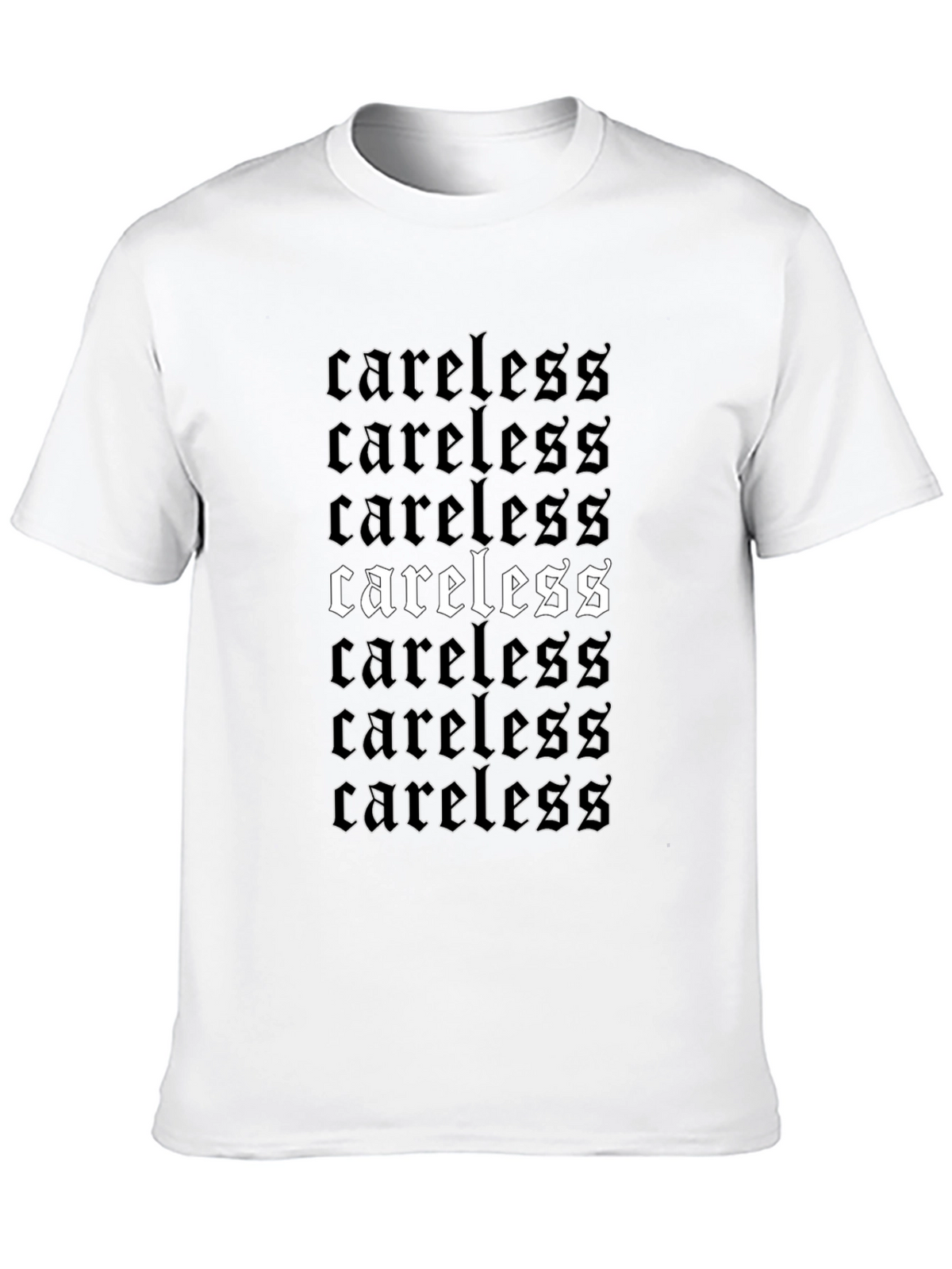 Careless Graphic Print Black T-Shirt