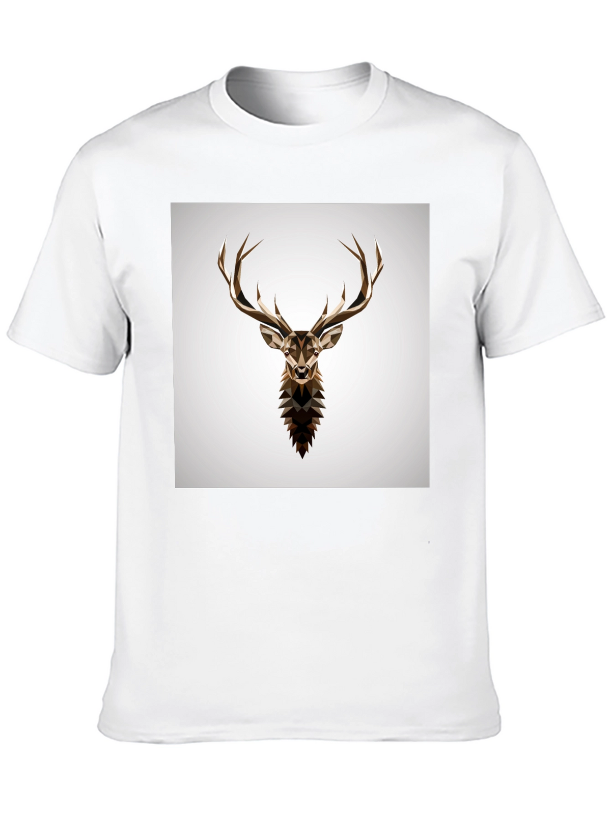 Geometric Deer Graphic Tee - Stylish Mens Black T-Shirt
