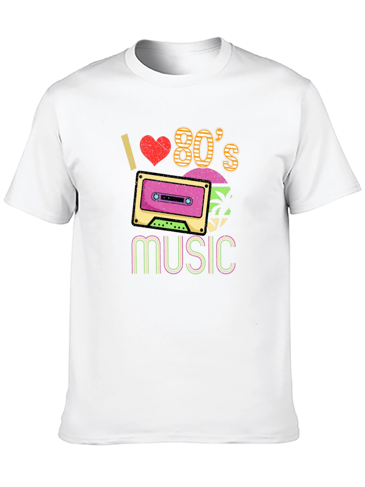 I Love 80s Music Graphic T-Shirt Retro Cassette Tee