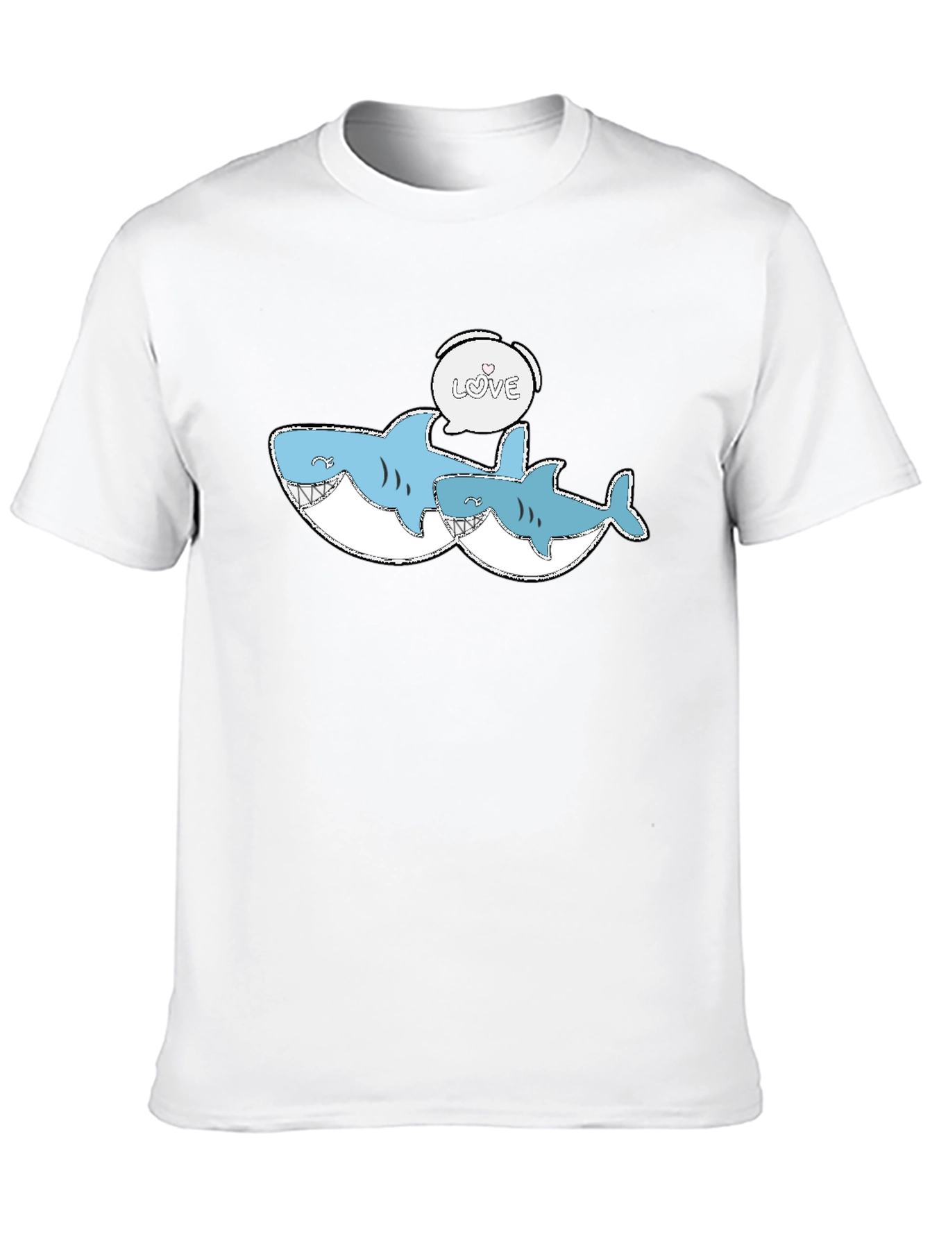 Shark Love Graphic Tee - Black