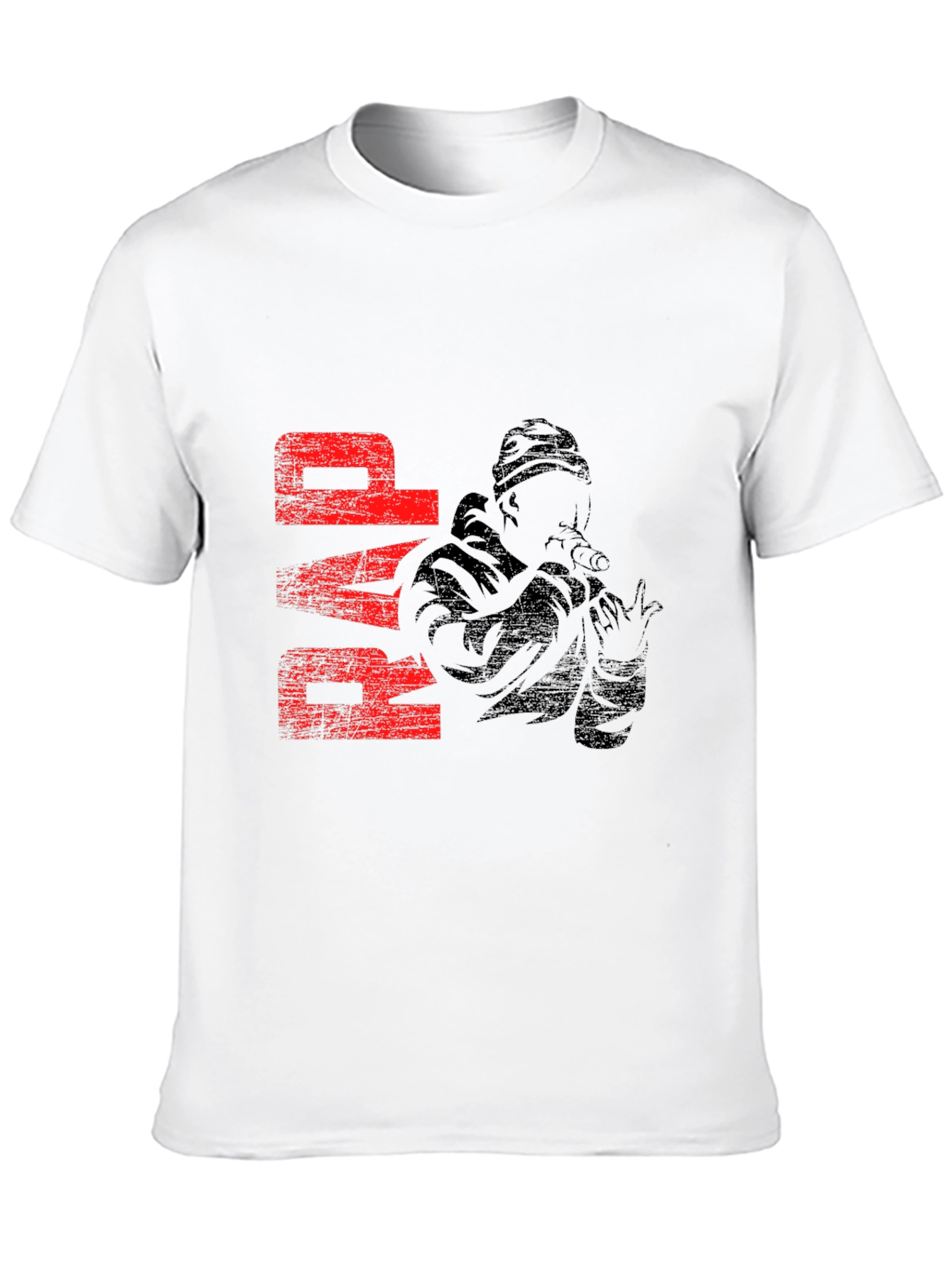 Black RAP T-Shirt with Graphic Print