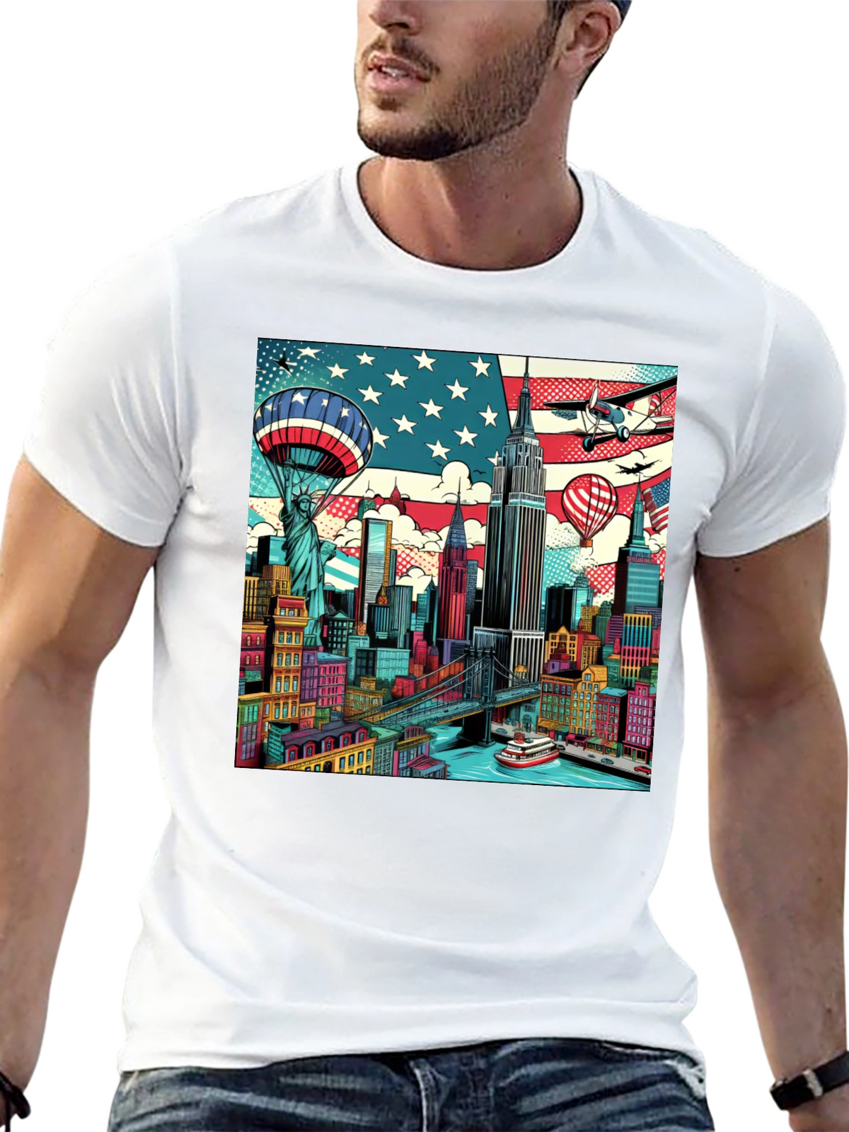 New York Cityscape Graphic T-Shirt