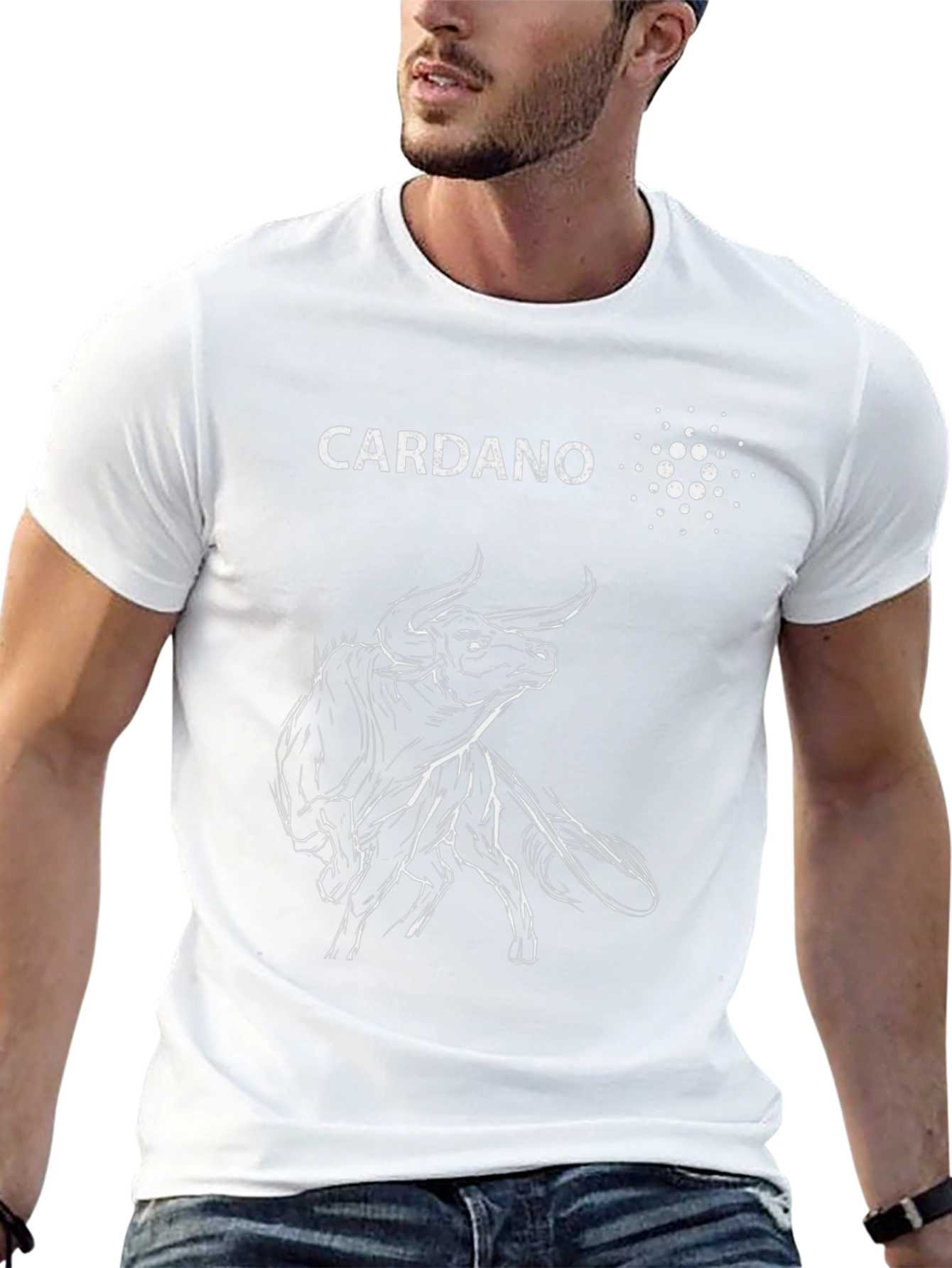 Cardano Bull Black T-Shirt - Crypto Investor Tee