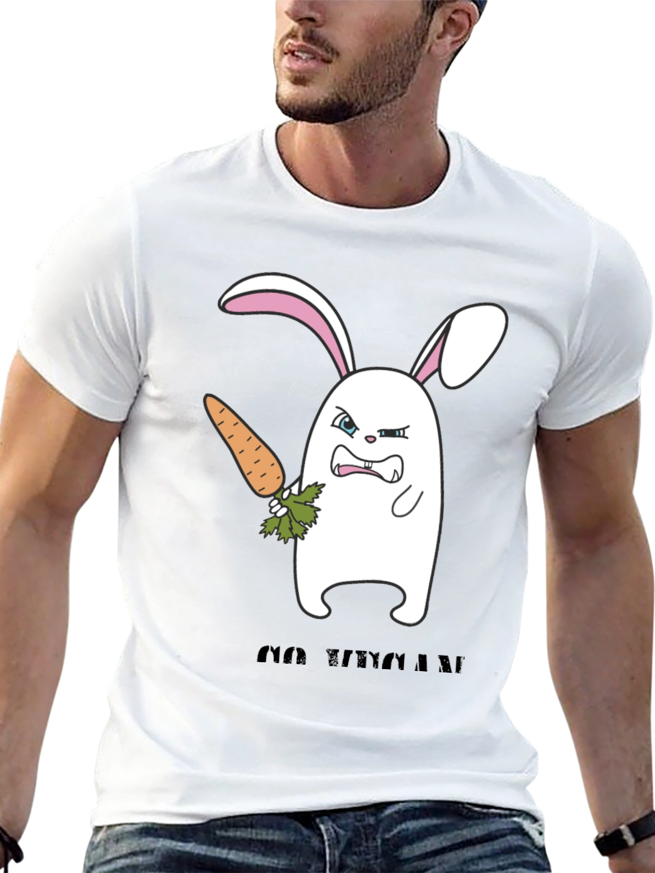 Angry Bunny Graphic T-Shirt - Cute and Edgy Design