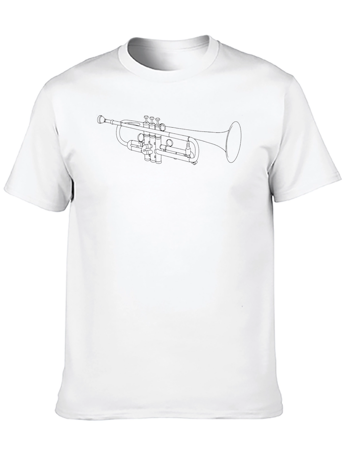 Trumpet Outline T-Shirt - Music Lover Tee