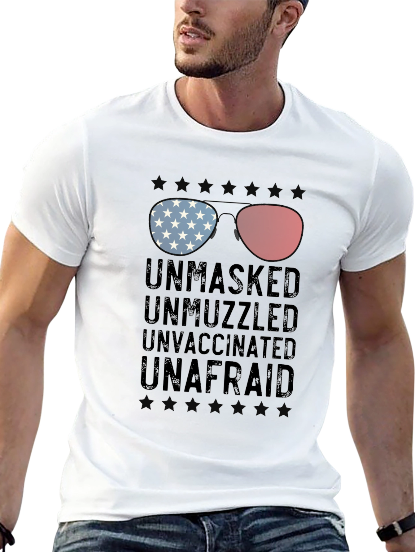 Unmasked Unvaccinated Patriotic T-Shirt