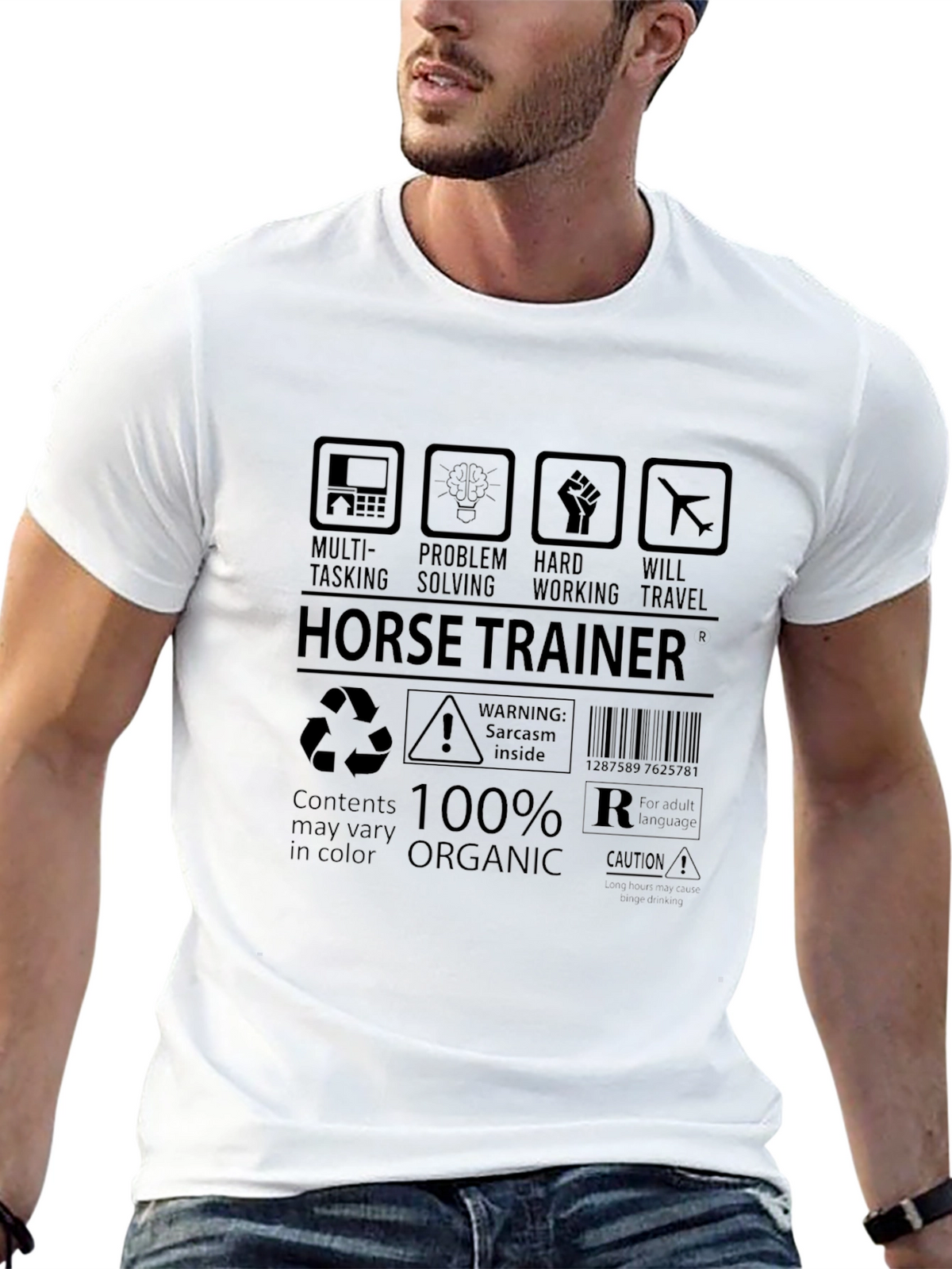 Horse Trainer Graphic T-Shirt - Multi-Tasking Organic