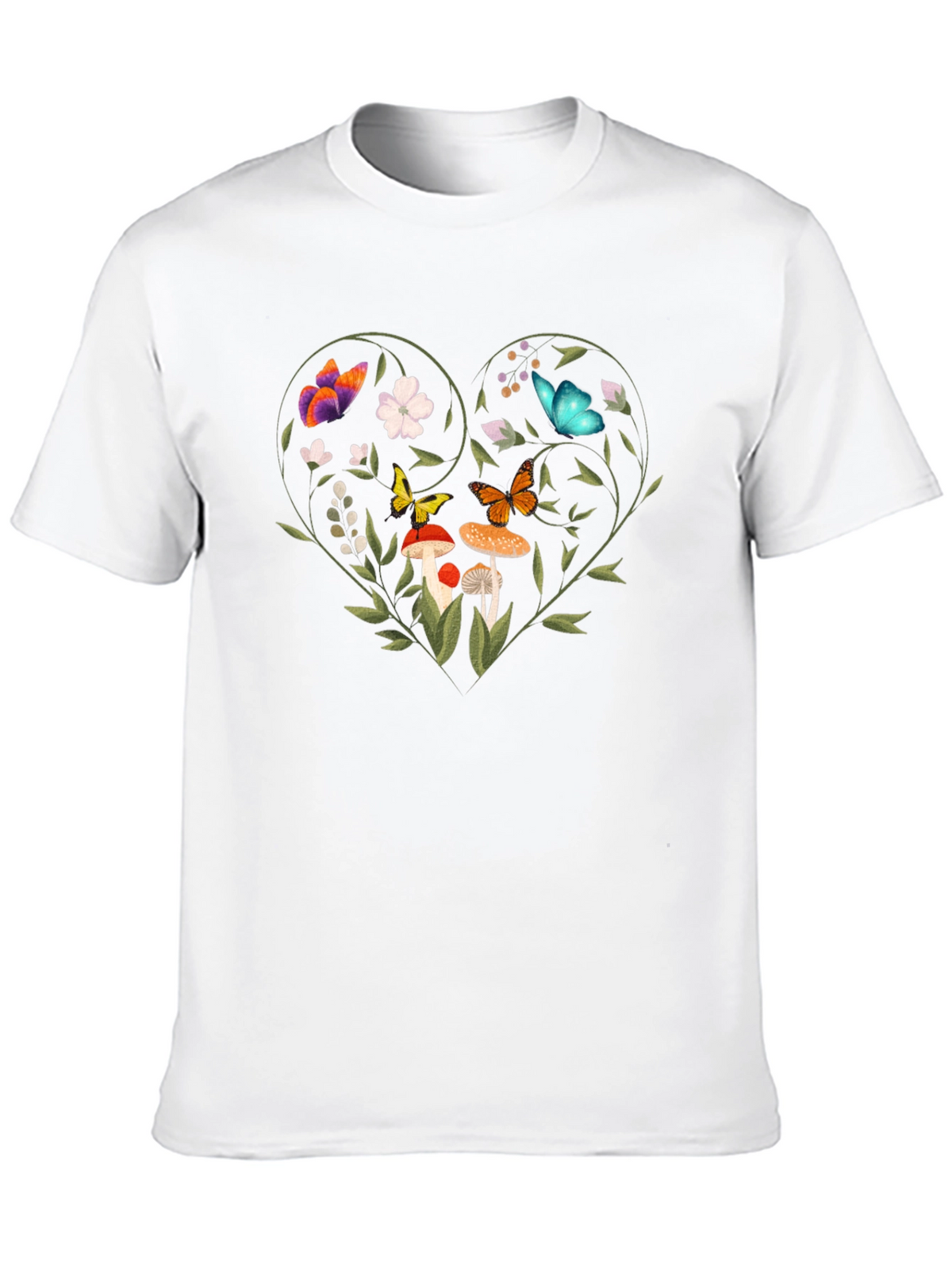 Nature Heart Graphic Tee - Mens Black T-Shirt