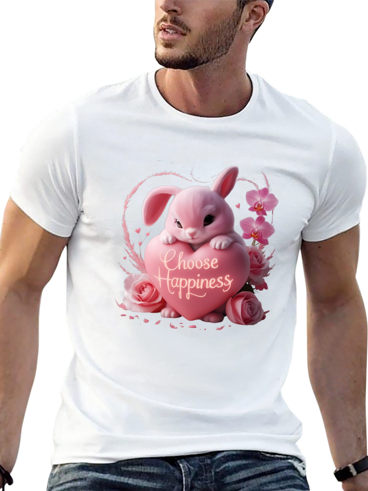 Choose Happiness Bunny Graphic Tee