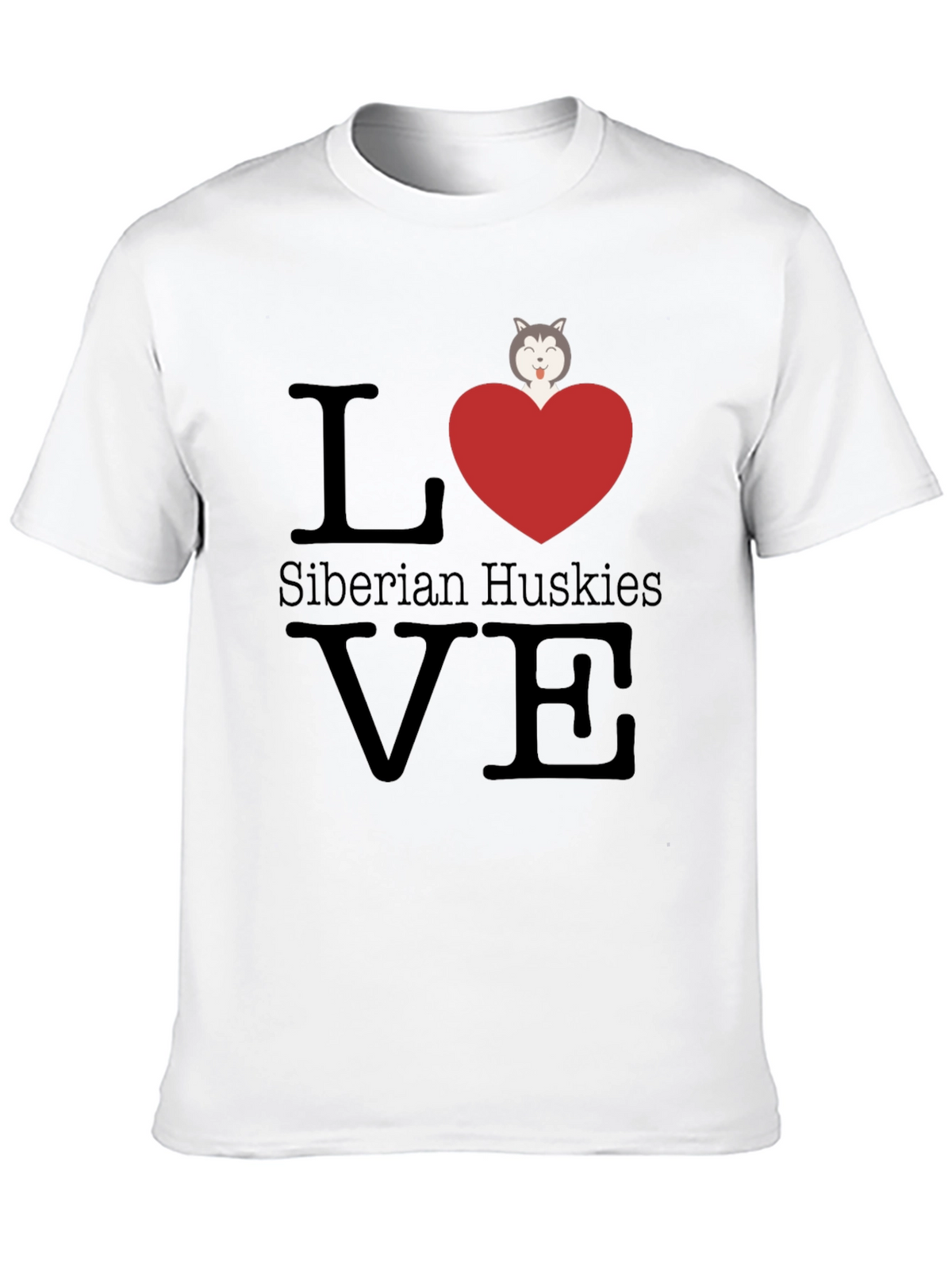Love Siberian Huskies T-Shirt - Cute Dog Graphic Tee