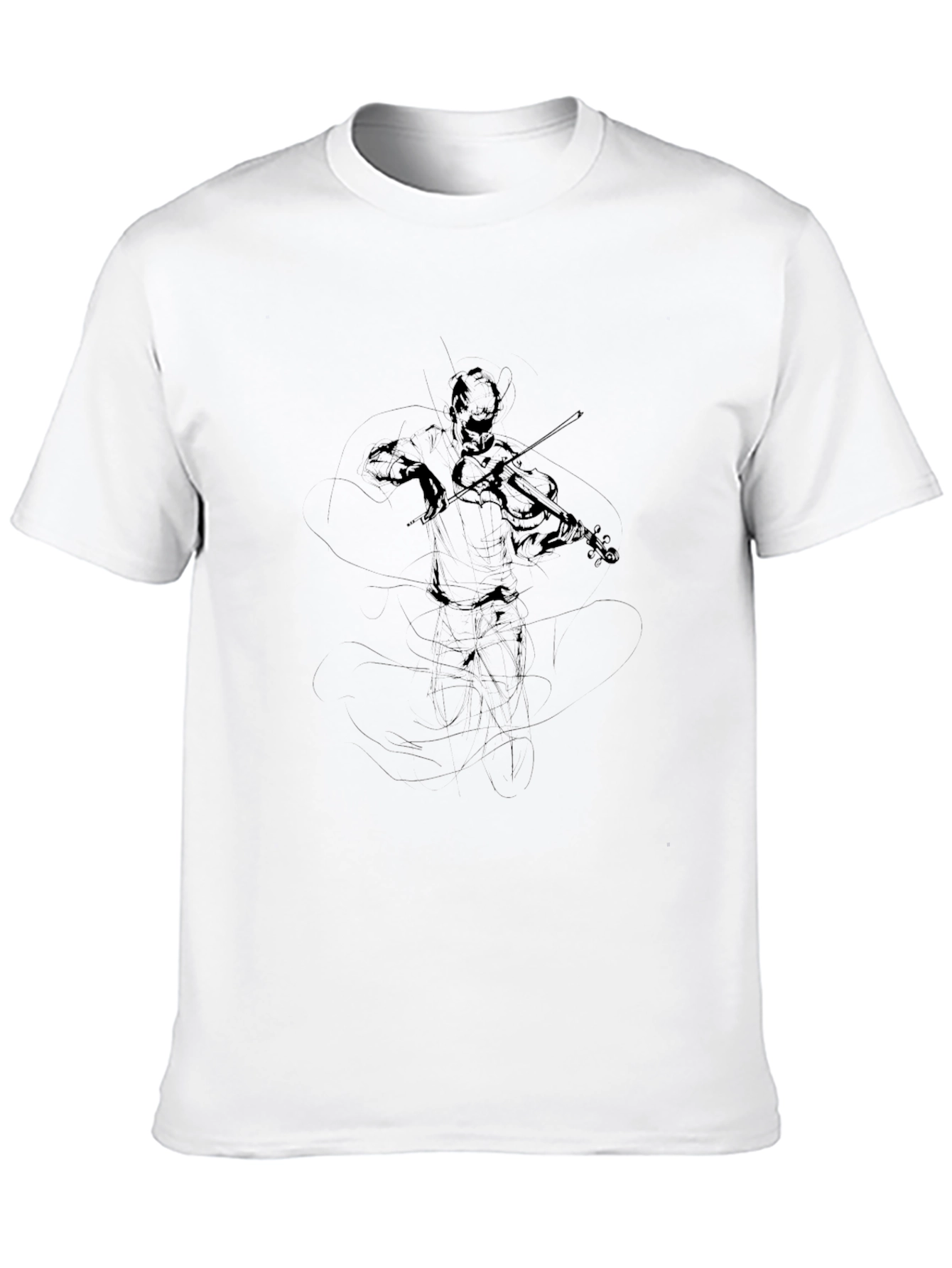 Violinist Graphic Tee - Black Cotton Blend