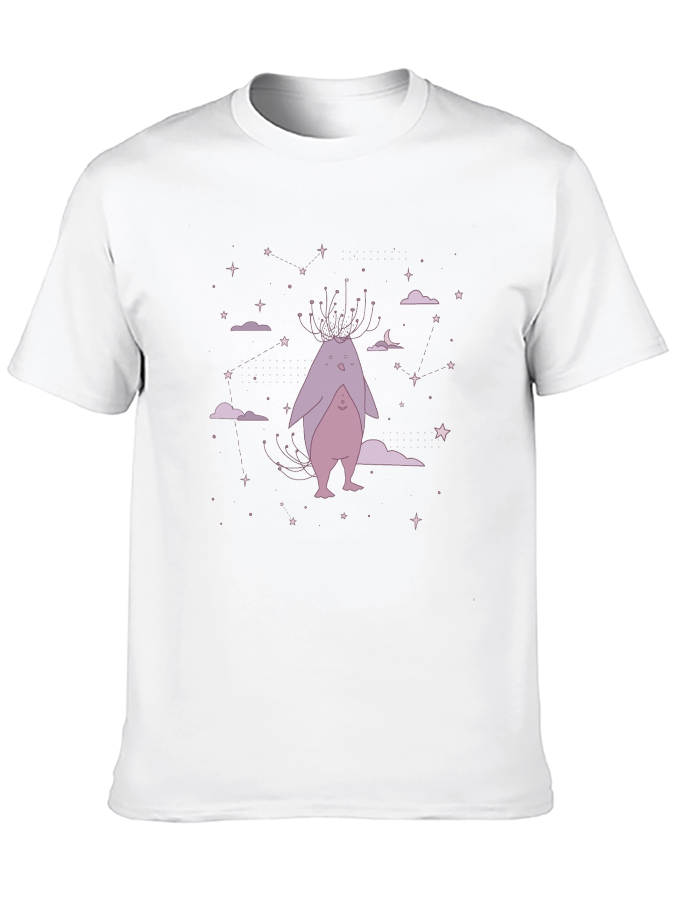 Whimsical Creature Graphic Tee - Black Cotton