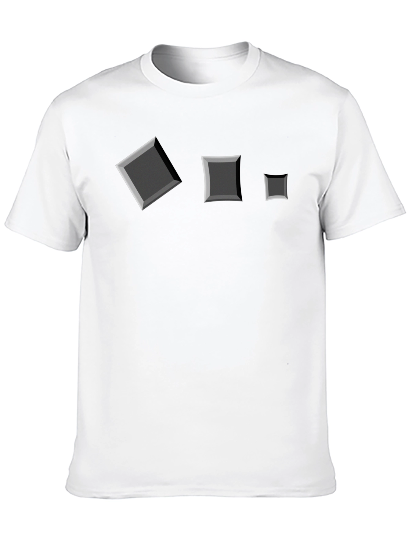 Square Motif Black T-Shirt