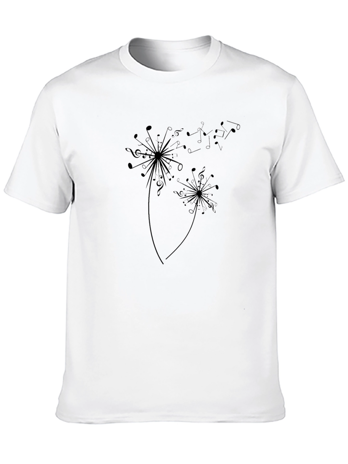 Music Dandelion Mens Black T-Shirt