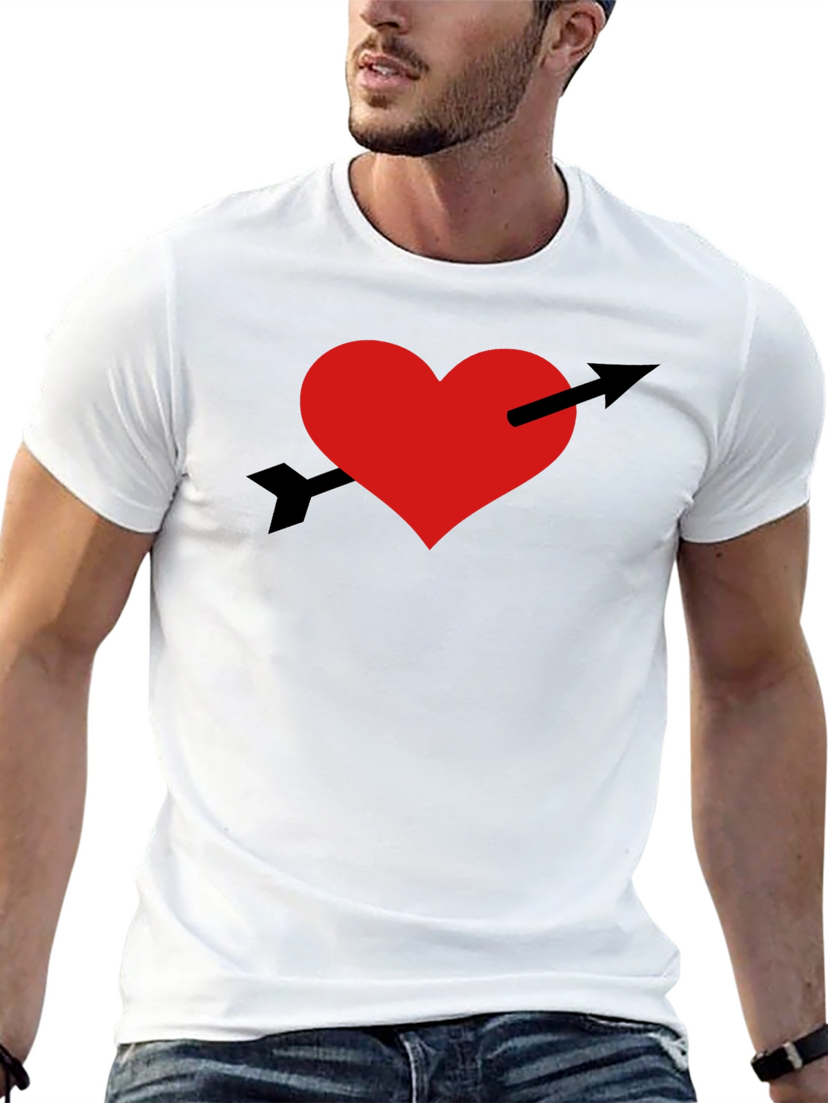 Heart and Arrow Graphic Tee - Trendy Casual Wear