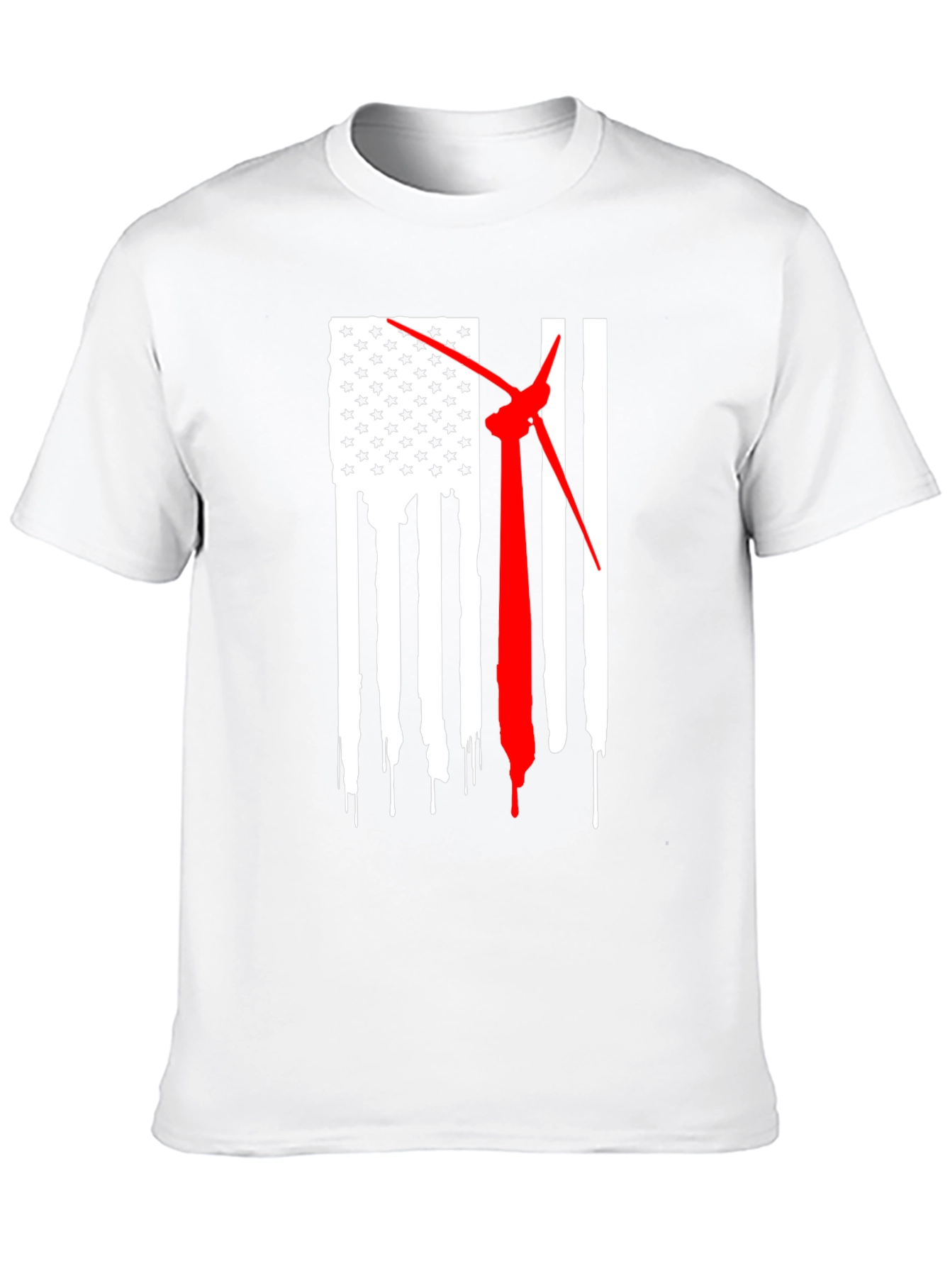 Wind Turbine American Flag T-Shirt