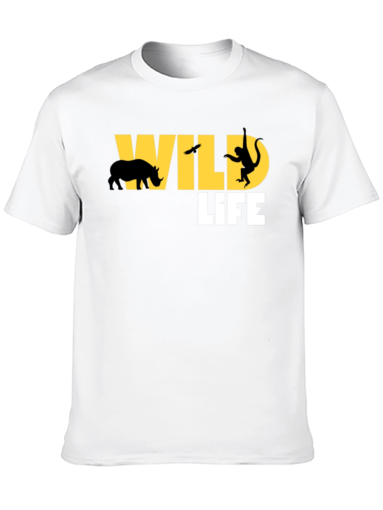 Wildlife Graphic Print Mens Black T-Shirt