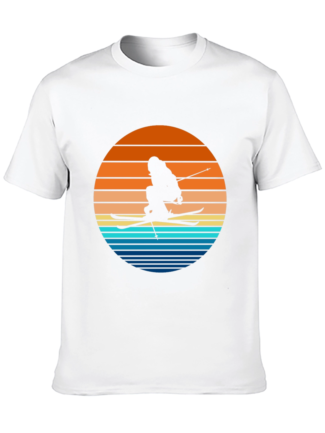 Retro Ski Sunset T-Shirt - Black Graphic Tee
