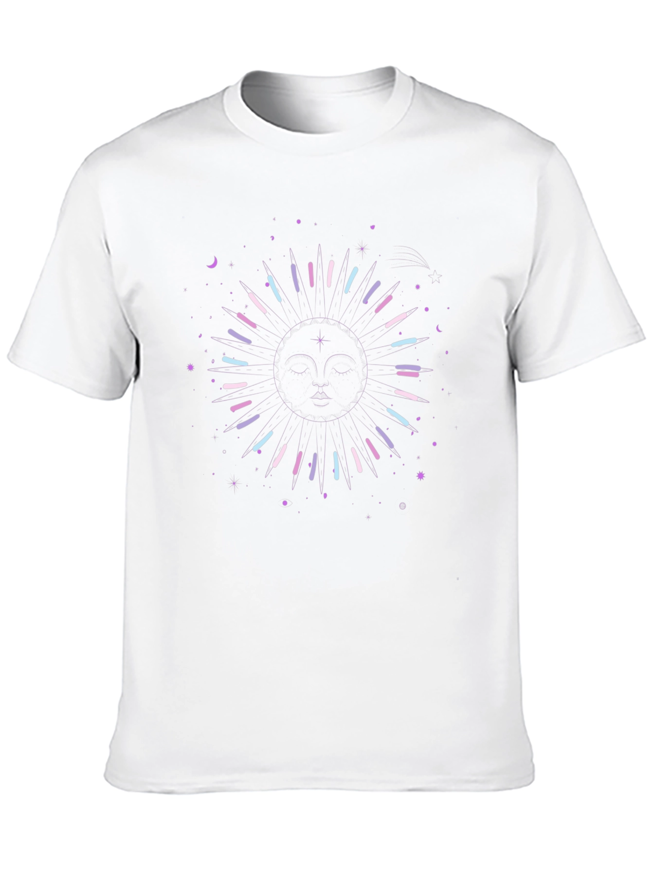 Celestial Sun Graphic Tee - Black Cotton Shirt