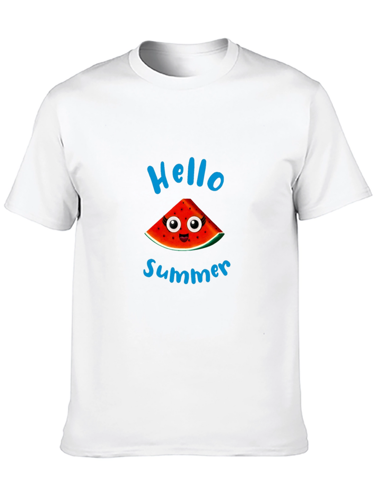 Hello Summer Watermelon Graphic Black T-Shirt