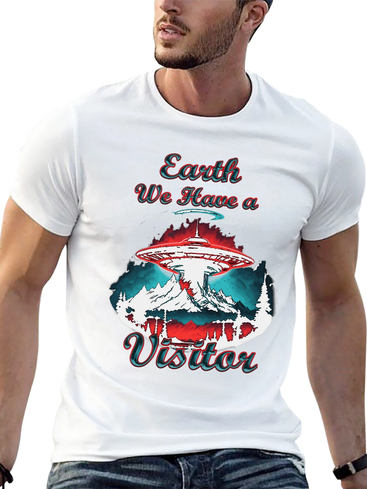 Earth We Have a Visitor Graphic T-Shirt