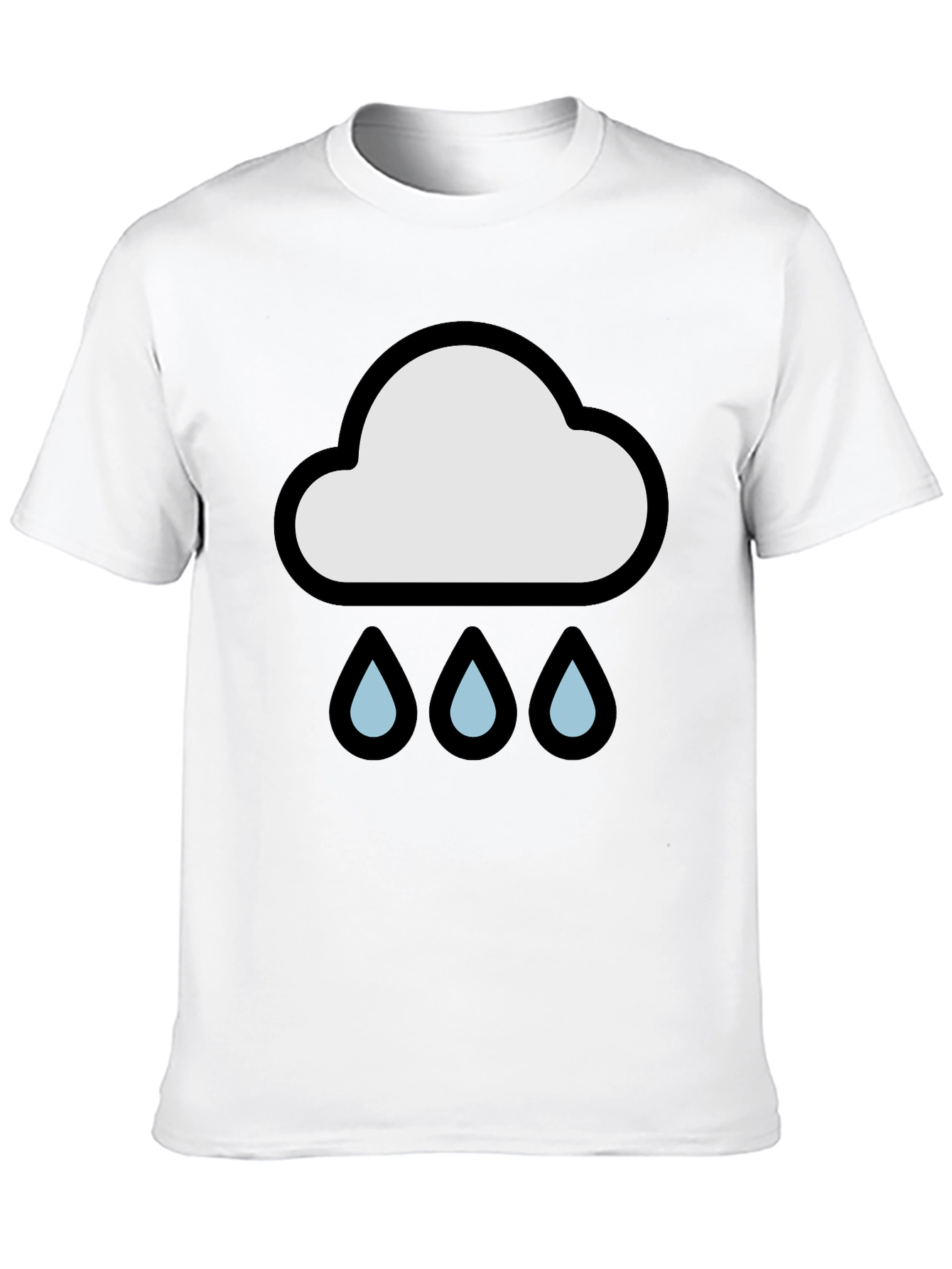 Rain Cloud Graphic Tee - Black Cotton T-Shirt