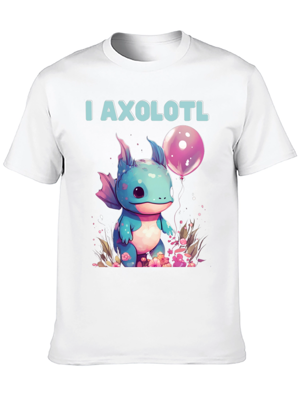 I Axolotl T-Shirt: Cute Amphibian with Balloon