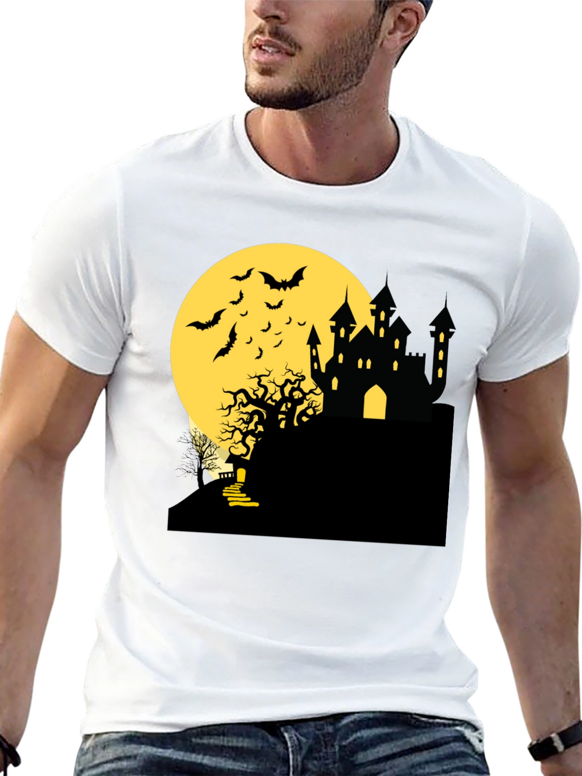Halloween Castle Moon T-Shirt