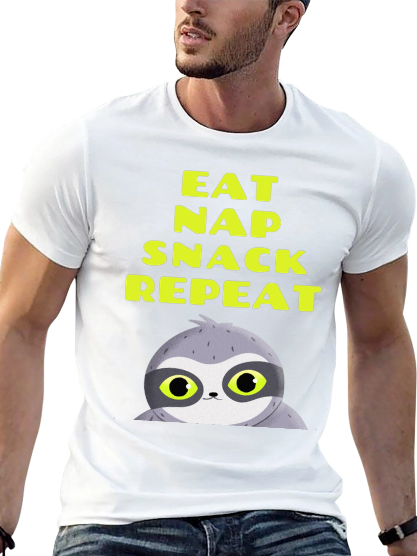 Eat Nap Snack Repeat Sloth Graphic Tee