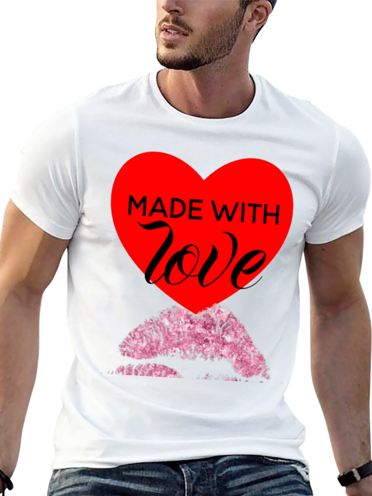 Made With Love T-Shirt - Kiss Lips