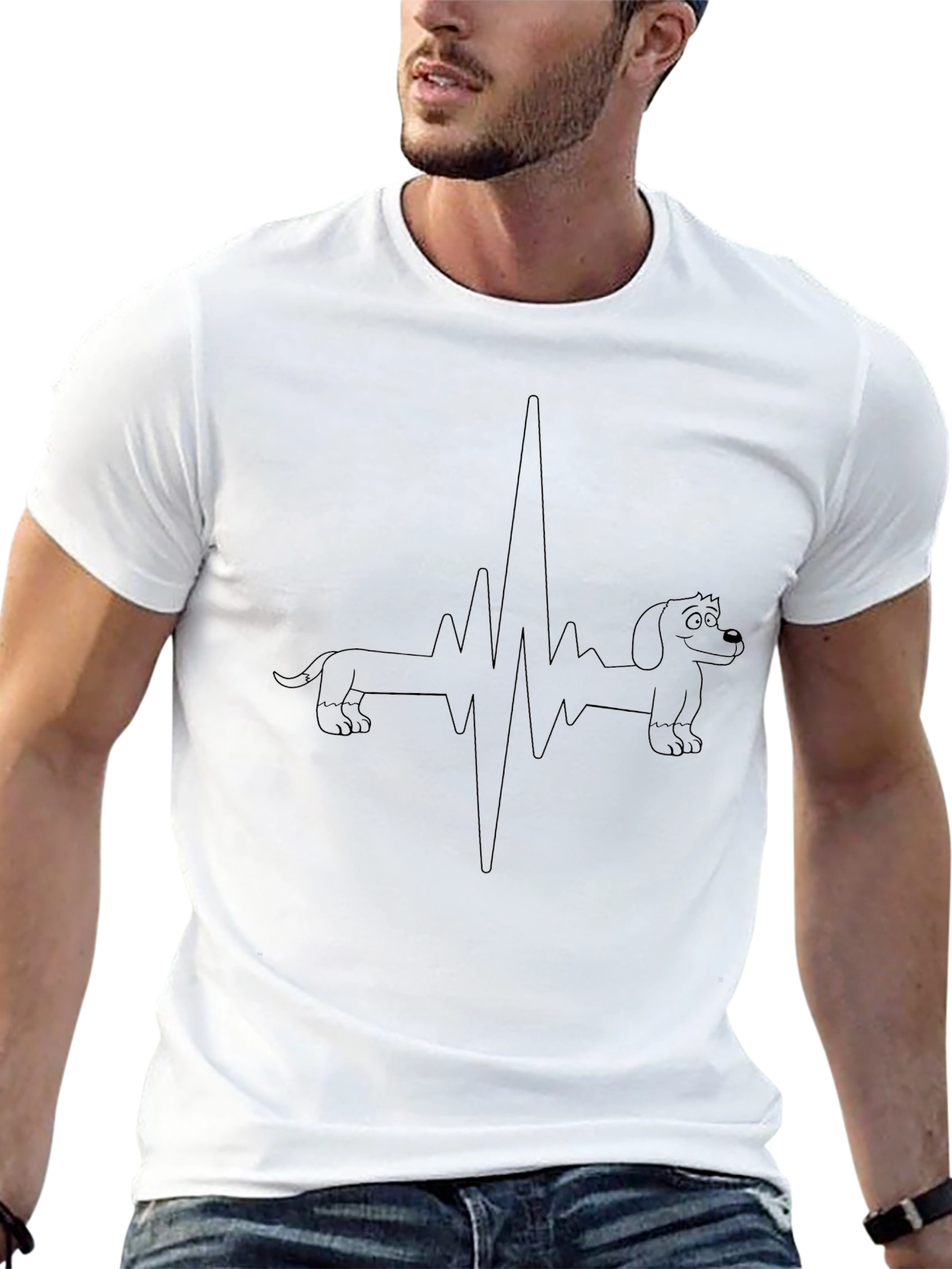Dachshund Heartbeat Graphic T-Shirt - Unisex