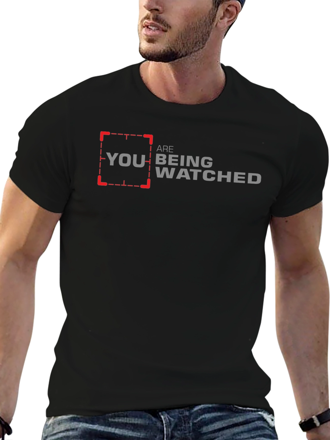 You Are Being Watched T-Shirt - Black Graphic Tee