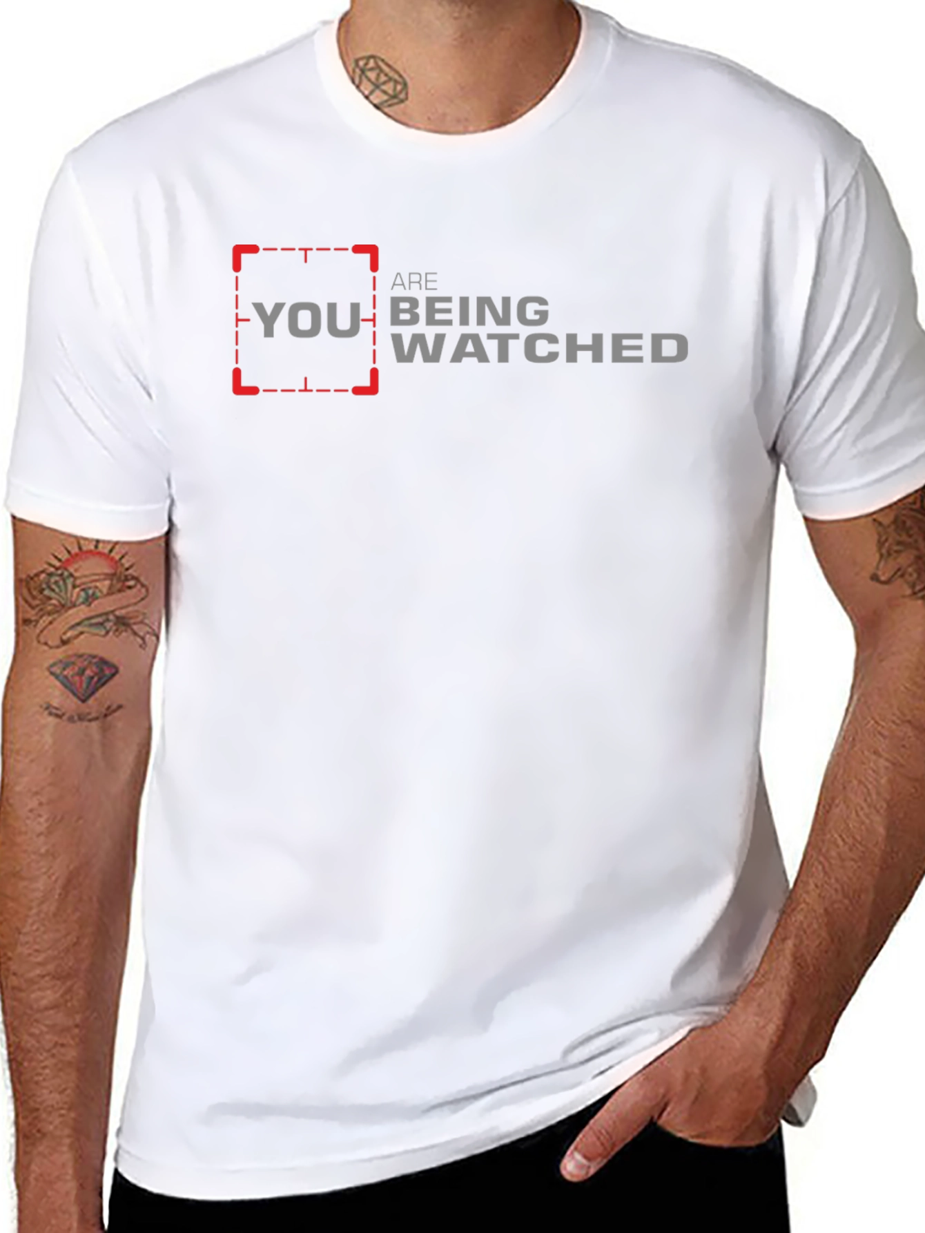 You Are Being Watched T-Shirt - Black Graphic Tee
