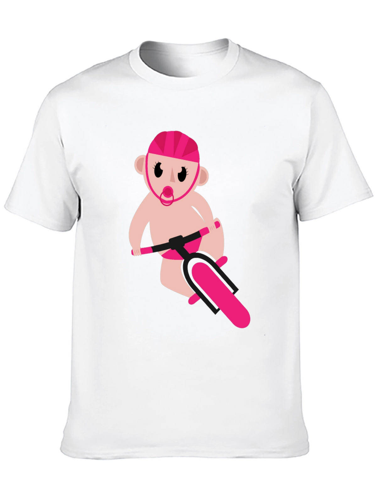 Funny Baby on Bike Black T-Shirt