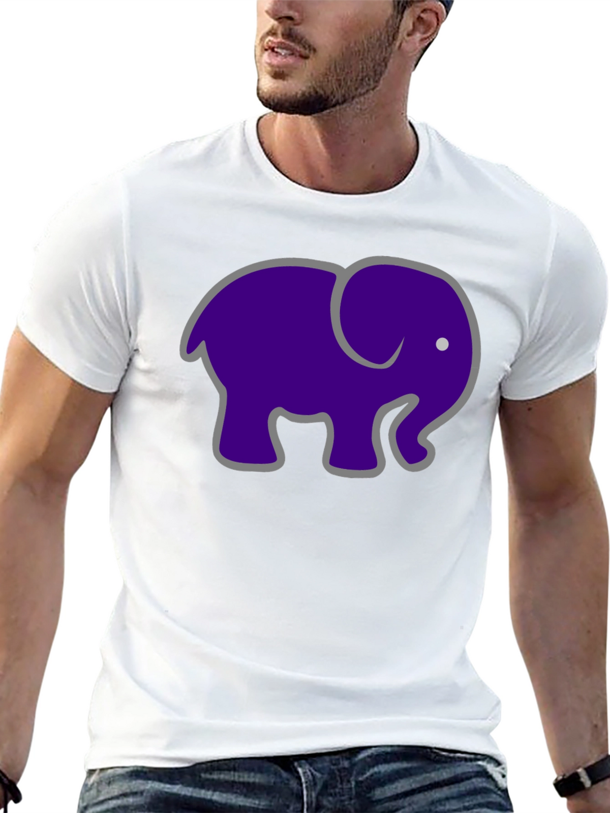Elephant Graphic T-Shirt - Black Cotton Tee