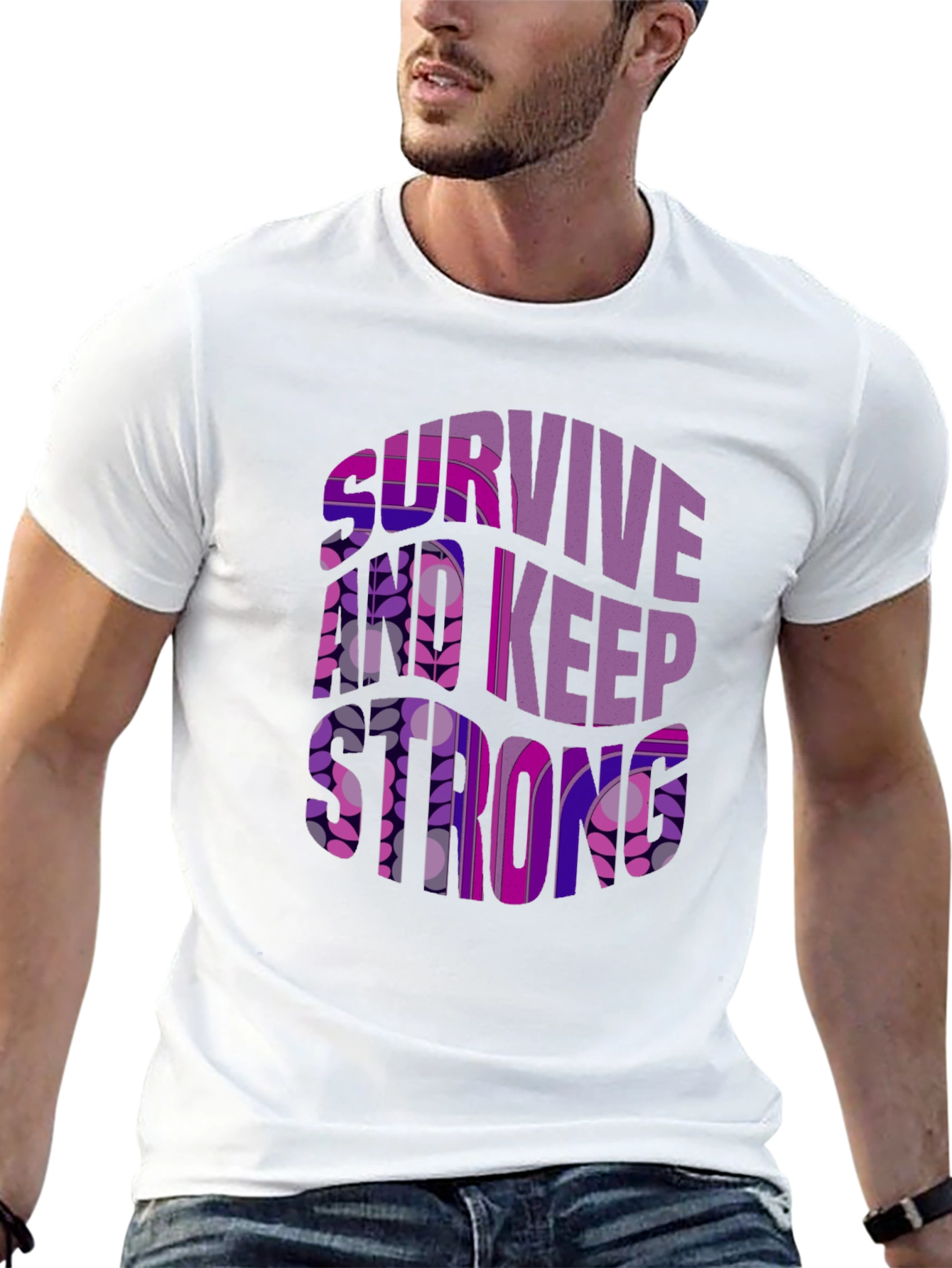 Survive And Keep Strong Graphic Tee - Black